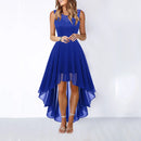 Vestido de fiesta para mujer con falda asimétrica y sin mangas
