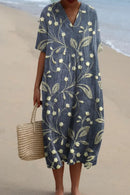 Vestido floral de verano para mujer de corte fluido