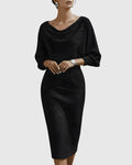Vestido midi de mujer con mangas murciélago