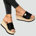 Sandalias de cuña para mujer con detalle trenzado