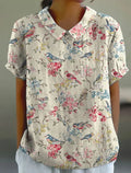 Camisa floral de mujer de corte amplio