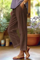 Pantalón recto de verano para mujer de corte relajado