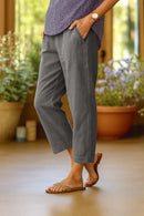 Pantalón recto de verano para mujer de corte relajado