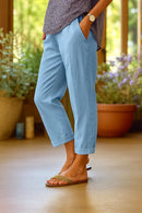 Pantalón recto de verano para mujer de corte relajado