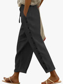 Pantalón casual de mujer de largo 7/8 con cordón