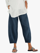 Pantalón corto de algodón para mujer con cintura elástica