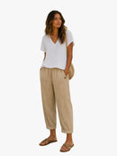 Pantalón de lino de verano para mujer de corte fluido