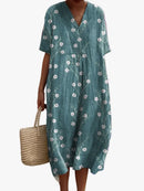 Vestido floral de verano para mujer de corte fluido