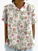 Camisa floral de mujer de corte amplio