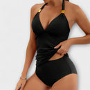 Traje de baño de dos piezas de mujer con cuello halter
