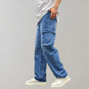 Jeans cargo baggy de hombre con bolsillos amplios