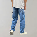 Jeans cargo baggy de hombre con bolsillos amplios