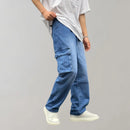 Jeans cargo baggy de hombre con bolsillos amplios