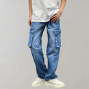 Jeans cargo baggy de hombre con bolsillos amplios