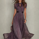 Vestido largo de fiesta con detalles de encaje