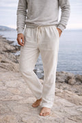 Pantalón de lino de hombre con cintura ajustable