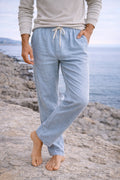 Pantalón de lino de hombre con cintura ajustable