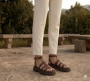 Sandalias gladiadoras de mujer con suela gruesa
