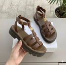 Sandalias gladiadoras de mujer con suela gruesa