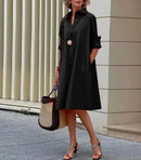 Vestido Corte A Con Botones Y Bolsillos