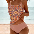 Tankini estampado de dos piezas con tirantes dobles