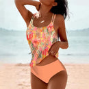 Tankini estampado de dos piezas con tirantes dobles