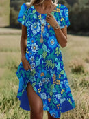 Vestido midi de verano para mujer de corte fluido