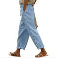 Pantalón casual de mujer de largo 7/8 con cordón