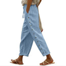 Pantalón casual de mujer de largo 7/8 con cordón