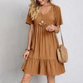 Vestido de verano de manga corta con escote en V