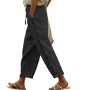Pantalón casual de mujer de largo 7/8 con cordón