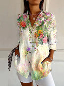 Camisa de mujer con estampado geométrico