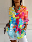 Camisa de mujer con estampado geométrico