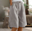 Shorts amplios de mujer con bolsillos y cintura sin botones