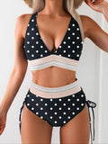 Traje de baño de una pieza para mujer con escote en V y tirantes ajustables