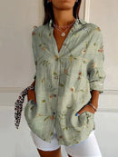 Camisa de mujer con estampado geométrico