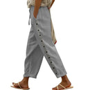 Pantalón casual de mujer de largo 7/8 con cordón