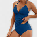 Traje de baño de dos piezas de mujer con cuello halter