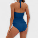 Traje de baño de dos piezas de mujer con cuello halter