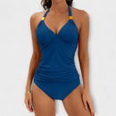 Traje de baño de dos piezas de mujer con cuello halter