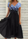 Vestido de fiesta floral para mujer de corte fluido