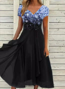 Vestido de fiesta floral para mujer de corte fluido