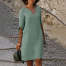Vestido de mujer con escote en V en varios colores