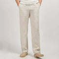 Pantalón de lino de hombre de pierna recta y corte relajado