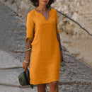 Vestido de mujer con escote en V en varios colores