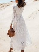 Vestido boho largo sin mangas con escote en V
