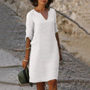 Vestido de mujer con escote en V en varios colores