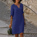 Vestido de mujer con escote en V en varios colores