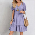 Vestido de verano de manga corta con escote en V