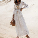 Vestido boho largo sin mangas con escote en V